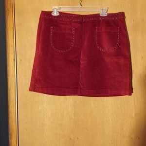 Mossimo rust velour skirt with stud embellishment